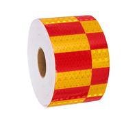 sourcing map Reflective Tape, 3 Inch x 82 ft Self-Adhesive Trailer Reflector Tape Outdoor Warning Safety Sticker High Visibility Night Reflectors for Cars Trucks, Yellow Red