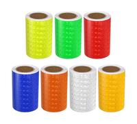 sourcing map Reflective Tape, 4 Inch x 16 ft Self-Adhesive Trailer Reflector Tape Waterproof Warning Safety Sticker High Visibility Night Reflectors for Bikes Cars, Multicolor Pack of 7