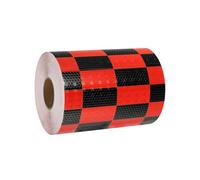 sourcing map Reflective Tape, 6 Inch x 82 ft Self-Adhesive Trailer Reflector Tape Warning Safety Sticker Night Reflectors for Cars Trucks, Red Black