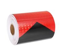 sourcing map Reflective Tape, 6 Inch x 82 ft Self-Adhesive Trailer Reflector Tape Waterproof Warning Safety Sticker Night Reflectors Arrow Tape for Bikes, Red-black