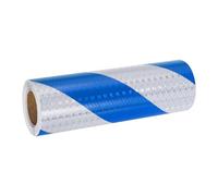 sourcing map Reflective Tape, 8 Inch x 16 ft Warning Safety Sticker Night Reflectors Self-Adhesive Trailer Reflector Twill Tape for Cars Trucks Trailer, Blue White