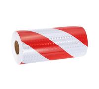 sourcing map Reflective Tape, 8 Inch x 49 ft Warning Safety Sticker Night Reflectors Self-Adhesive Trailer Reflector Twill Tape for Cars Trucks Trailer, Red White