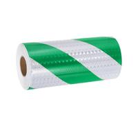 sourcing map Reflective Tape, 8 Inch x 49 ft Warning Safety Sticker Night Reflectors Self-Adhesive Trailer Reflector Twill Tape for Cars Trucks Trailer, Green White