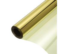 sourcing map Reflective Window Film One Way Daytime Mirror Privacy Film Sun Block Explosion-Proof PET Material Glass Paper Door Covering Stickers, Gold Silver 23.6"x32.8'