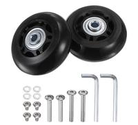 sourcing map Replacement Luggage Wheels 60x24mm Suitcase Wheel Repair Kits Include 2 PU Bearing Wheels & Washers, Wrenches & Axle Screw for Trolley Bag, Inline Skate and Caster Board