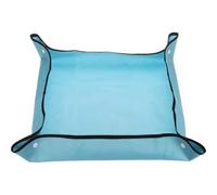 sourcing map Repotting Mat 19.7" x 19.7" Oxford Cloth Waterproof Plant Repotting Mat Foldable Portable Gardening Potting Tray with Plastic Buckle for Indoor Plant Change Soil, Blue