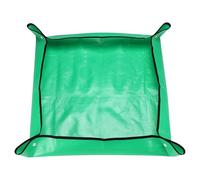 sourcing map Repotting Mat 26" x 26" PE Cloth Waterproof Plant Repotting Mat Foldable Portable Gardening Potting Tray with Plastic Buckle for Indoor Plant Change Soil Watering, Green