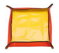 sourcing map Repotting Mat 29.5" x 29.5" PE Cloth Waterproof Plant Repotting Mat Foldable Portable Gardening Potting Tray with Metal Buckle for Indoor Plant Change Soil Watering, Yellow