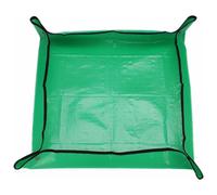 sourcing map Repotting Mat 29.5" x 29.5" PE Cloth Waterproof Plant Repotting Mat Foldable Portable Gardening Potting Tray with Metal Buckle for Indoor Plant Change Soil Watering, Green