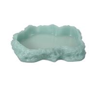 sourcing map Reptile Food Bowl, Reptile Feeding Dish Corner Bowl Water Resin Rock Worm Feeder Dish l (8.5 In, Glow Dark Green), Intended for Lizards/o/Scaled Pet/Leopard o/Spiders