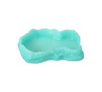 sourcing map Reptile Food Bowl, Reptile Feeding Dish Corner Bowl Water Resin Rock Worm Feeder Dish m (7.3 In, Glow Lake Blue), Intended for Lizards/o/Scaled Pet/Leopard o/Spiders