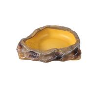 sourcing map Reptile Food Bowl, Reptile Feeding Dish Corner Bowl Water Resin Rock Worm Feeder Dish S (5 In, Yellow), Intended for Lizards/o/Scaled Pet/Leopard o/Spiders