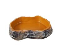 sourcing map Reptile Food Bowl, Reptile Feeding Dish Corner Bowl Water Resin Rock Worm Feeder Dish S (5.1 In, Orange), Intended for Lizards/o/Scaled Pet/Leopard o/Spiders