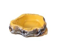 sourcing map Reptile Food Bowl, Reptile Feeding Dish Corner Bowl Water Resin Rock Worm Feeder Dish XS (3.7 In, Yellow), Intended for Lizards/o/Scaled Pet/Leopard o/Spiders