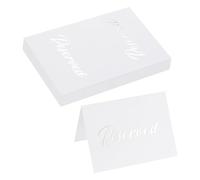 sourcing map Reserved Table Signs,Silvery Reserved Place Cards for Table at Restaurant,Wedding Reception,Business Meeting,Christmas Party,Seating Reserve 10Pcs