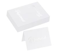 sourcing map Reserved Table Signs,Silvery Reserved Place Cards for Table at Restaurant,Wedding Reception,Business Meeting,Christmas Party,Seating Reserve 20Pcs