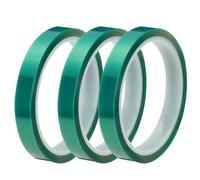 sourcing map Resin Tape Silicone Adhesive Tape High Temperature Resistance Easy Peeling Polyester for Epoxy Resin,River Tables,Craft,Remove Residue 0.51 Inch Wide 108FT Long(Green),Pack of 3