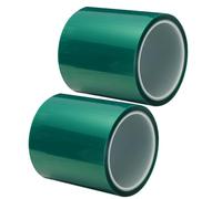 sourcing map Resin Tape Silicone Adhesive Tape High Temperature Resistance Easy Peeling Polyester for Epoxy Resin,River Tables,Craft,Remove Residue 3.94 Inch Wide 108FT Long(Green) Pack of 2