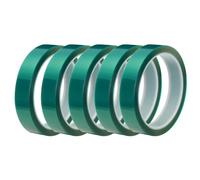 sourcing map Resin Tape Silicone Adhesive Tape High Temperature Resistance Easy Peeling Polyester for Epoxy Resin,River Tables,Craft,Remove Residue 0.71 Inch Wide 108FT Long(Green),Pack of 5