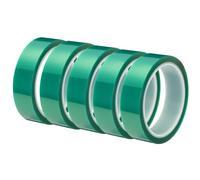 sourcing map Resin Tape Silicone Adhesive Tape High Temperature Resistance Easy Peeling Polyester for Epoxy Resin,River Tables,Craft,Remove Residue 0.98 Inch Wide 108FT Long(Green),Pack of 5