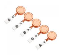 sourcing map Retractable Badge Holder Reel Round with Metal Clip and Clear PVC Strap for ID Card, Clear Orange 20 Pack