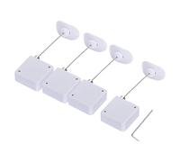 sourcing map Retractable Cable Lock with Double-Sided Adhesive Remote Control Security Lock Arc Terminal for TV, DVD,Showroom,Remote,600g 4Set White