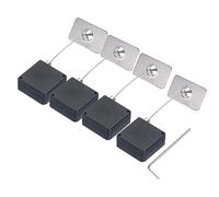 sourcing map Retractable Cable Lock with Double-Sided Adhesive Remote Control Security Lock Rectangular for TV, DVD,Showroom,Remote,600g 4Set Black