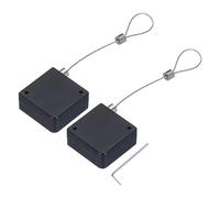 sourcing map Retractable Cable Lock with Double-Sided Adhesive Slow Remote Control Security Lock for TV, DVD,Showroom,Remote,600g 2Set Black
