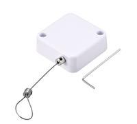 Sourcing Map Retractable Cable Lock with Remote Control, White, 1.5m Rope, 200g Tensile Force