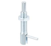 sourcing map Retractable Indexing Plunger Pin, M10 l Spring Plunger Carbon Steel Spring Loaded Latch Telescopic Locking Pin with Nut for Machinery Shipbuilding