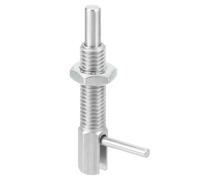 sourcing map Retractable Indexing Plunger Pin, M10 l Spring Plunger Stainless Steel Spring Loaded Latch Telescopic Locking Pin with Nut for Machinery Shipbuilding