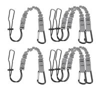 sourcing map Retractable Tool Lanyard 2ft with Single Aluminum Buckle and Adjustable Loop End, Maximum Weight Limit 10KG / 22lb, Safety Fall Protection Tools Leash, Gray 6 Pack