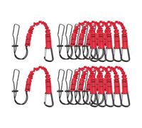 sourcing map Retractable Tool Lanyard 2ft with Single Aluminum Buckle and Adjustable Loop End, Maximum Weight Limit 10KG / 22lb, Safety Fall Protection Tools Leash, Red 12 Pack