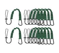 sourcing map Retractable Tool Lanyard 2ft with Single Aluminum Buckle and Adjustable Loop End, Maximum Weight Limit 10KG / 22lb, Safety Fall Protection Tools Leash, Dark Green 12 Pack