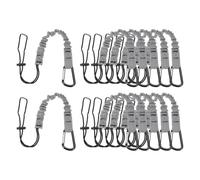 sourcing map Retractable Tool Lanyard 2ft with Single Aluminum Buckle and Adjustable Loop End, Maximum Weight Limit 10KG / 22lb, Safety Fall Protection Tools Leash, Gray 12 Pack