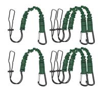 sourcing map Retractable Tool Lanyard 2ft with Single Aluminum Buckle and Adjustable Loop End, Maximum Weight Limit 10KG / 22lb, Safety Fall Protection Tools Leash, Dark Green 6 Pack
