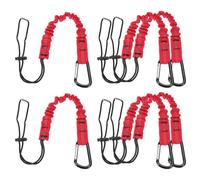 sourcing map Retractable Tool Lanyard 2ft with Single Aluminum Buckle and Adjustable Loop End, Maximum Weight Limit 10KG / 22lb, Safety Fall Protection Tools Leash, Red 6 Pack