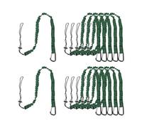 sourcing map Retractable Tool Lanyard 3.6ft with Single Aluminum Buckle and Adjustable Loop End, Maximum Weight Limit 10KG / 22lb, Safety Fall Protection Tools Leash, Dark Green 12 Pack