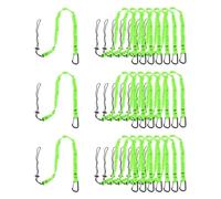 sourcing map Retractable Tool Lanyard 3.6ft with Single Aluminum Buckle and Adjustable Loop End, Maximum Weight Limit 10KG / 22lb, Safety Fall Protection Tools Leash, Green 24 Pack
