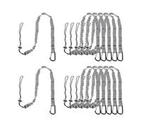 sourcing map Retractable Tool Lanyard 3.6ft with Single Aluminum Buckle and Adjustable Loop End, Maximum Weight Limit 10KG / 22lb, Safety Fall Protection Tools Leash, Gray 12 Pack