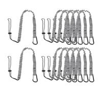 sourcing map Retractable Tool Lanyard 3ft with Single Aluminum Buckle and Adjustable Loop End, Maximum Weight Limit 10KG / 22lb, Safety Fall Protection Tools Leash, Gray 12 Pack