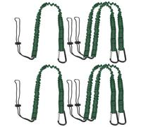 sourcing map Retractable Tool Lanyard 3ft with Single Aluminum Buckle and Adjustable Loop End, Maximum Weight Limit 10KG / 22lb, Safety Fall Protection Tools Leash, Dark Green 6 Pack