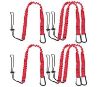 sourcing map Retractable Tool Lanyard 3ft with Single Aluminum Buckle and Adjustable Loop End, Maximum Weight Limit 10KG / 22lb, Safety Fall Protection Tools Leash, Red 6 Pack