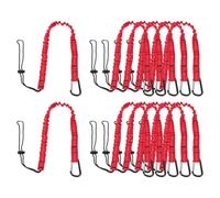 sourcing map Retractable Tool Lanyard 3ft with Single Aluminum Buckle and Adjustable Loop End, Maximum Weight Limit 10KG / 22lb, Safety Fall Protection Tools Leash, Red 12 Pack