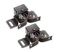 sourcing map Retro Cabinet Door Double Roller Catch Ball Latch with Prong Hardware Copper Tone 2pcs