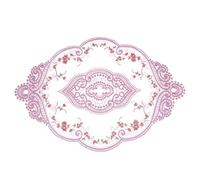 sourcing map Retro Lace Placemat 12x17-in Oval Embroidered Table Place Mats French Crochet Doilies Coasters Cup Mat for Home Wedding, Purple