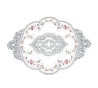 sourcing map Retro Lace Placemat 12x17-in Oval Embroidered Table Place Mats French Crochet Doilies Coasters Cup Mat for Home Wedding, Gray Blue
