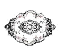 sourcing map Retro Lace Placemat 12x17-in Oval Embroidered Table Place Mats French Crochet Doilies Coasters Cup Mat for Home Wedding, Black