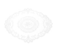 sourcing map Retro Lace Placemat 16x22-in Oval Embroidered Table Place Mats French Crochet Doilies Coasters Cup Mat for Home Wedding, Pure White