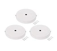 sourcing map Retro Light Canopy Kit Wall Sconce Lamp Plate Fixture 120mm 4.7Inch White 3Pcs